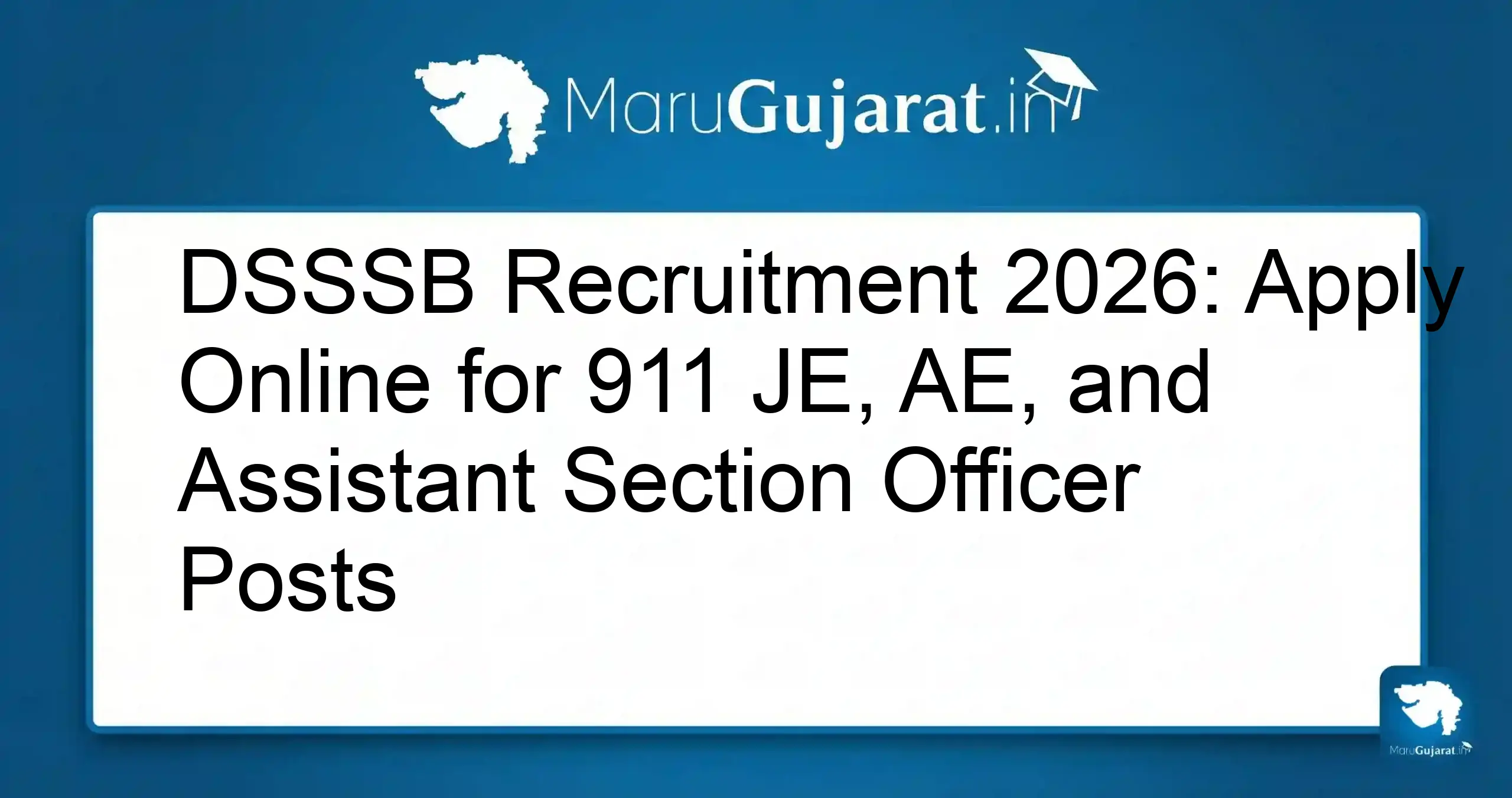 DSSSB Recruitment 2026