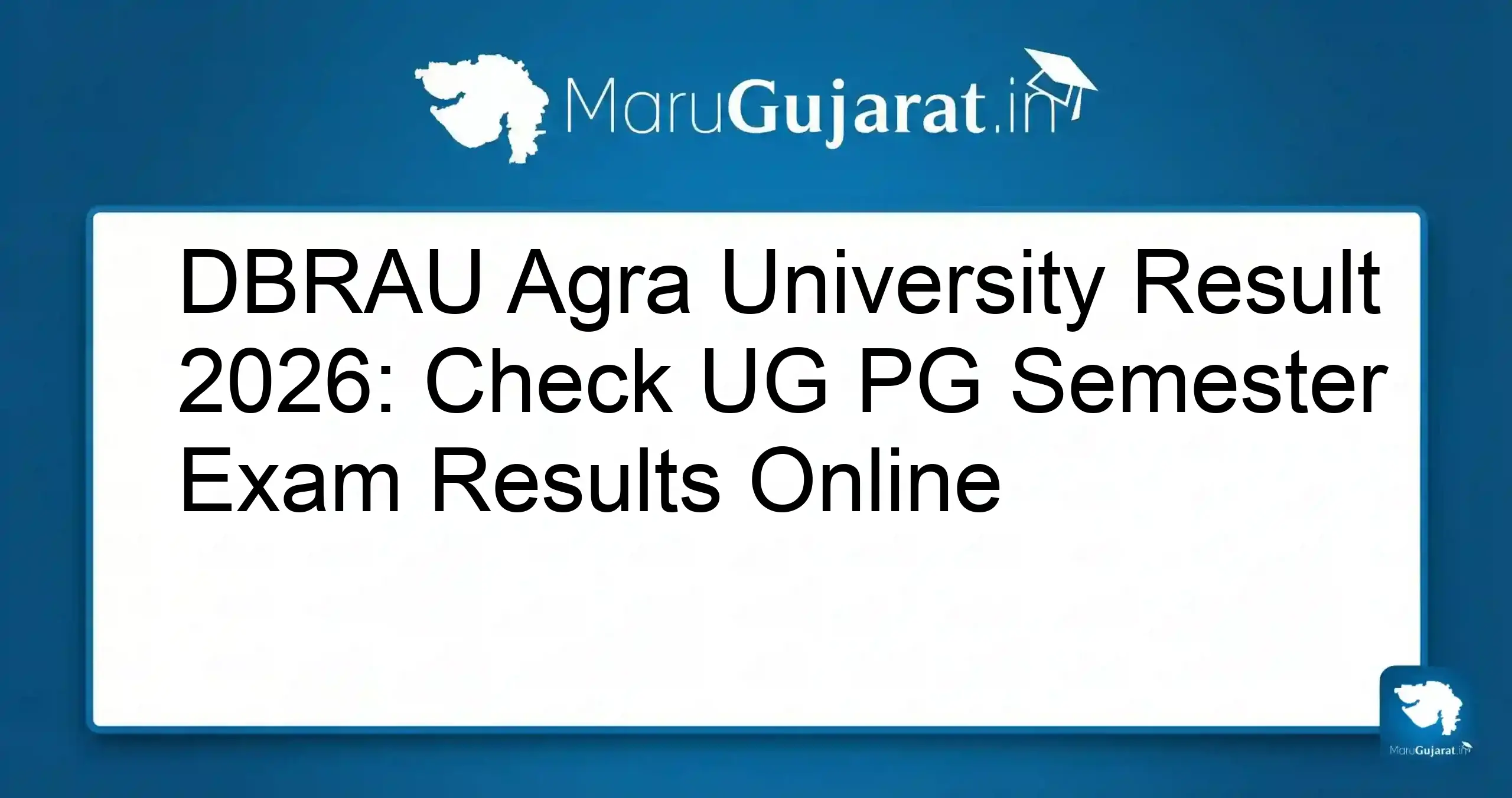 DBRAU Agra University Result 2026