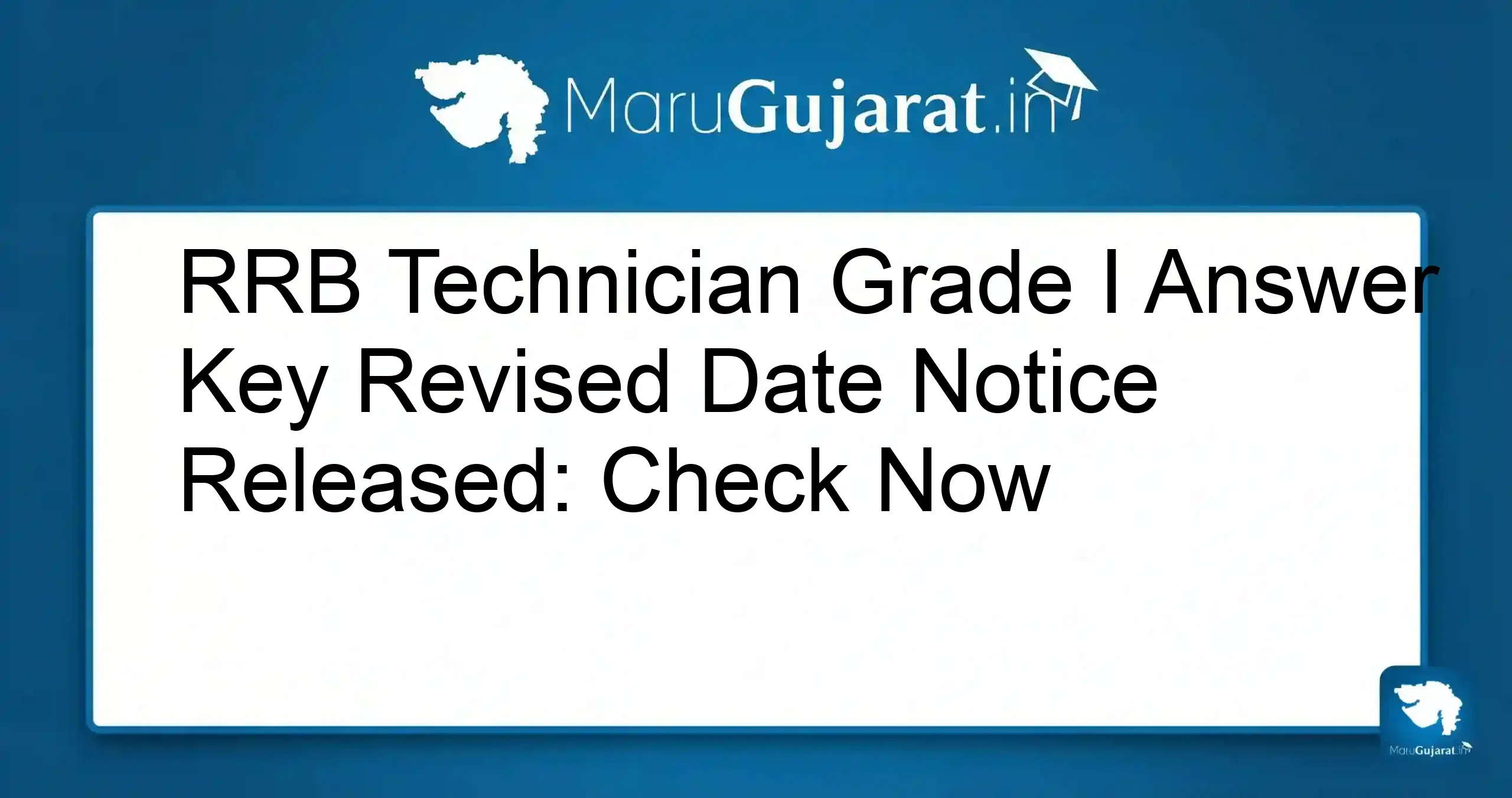 RRB Technician Answer Key 2026